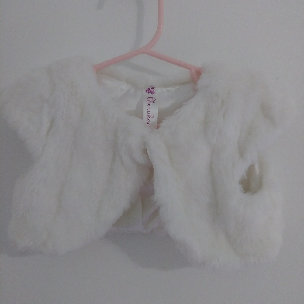 White Fur vest for toddler girl